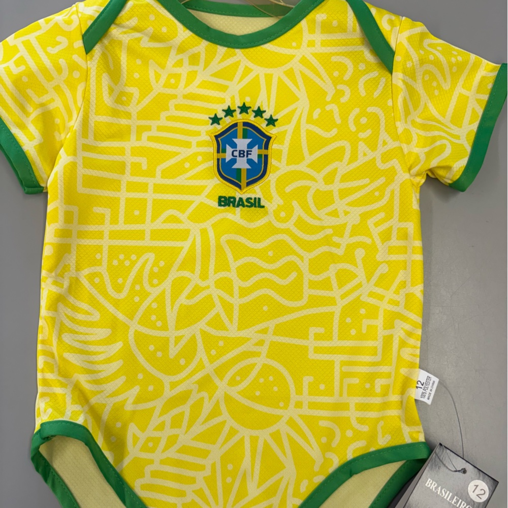 Brazil Soccer Baby Onesie Size 12